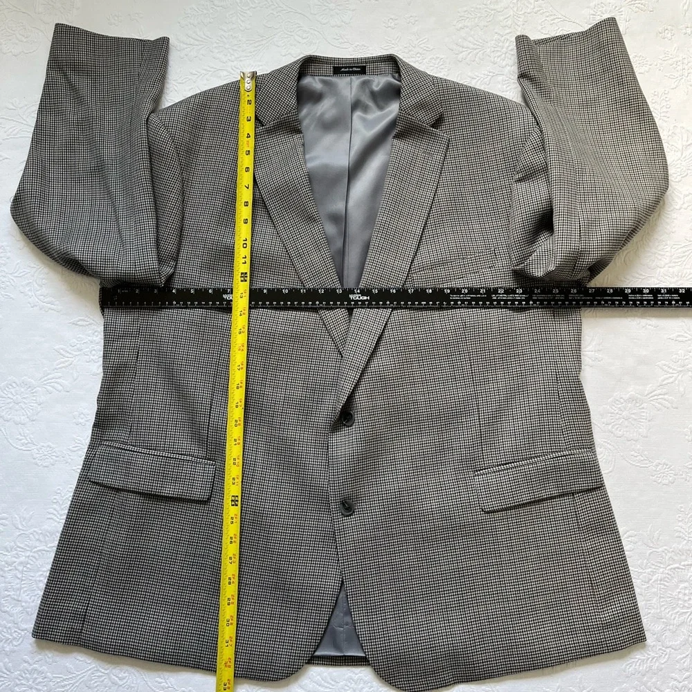 Jean Paul Germain Sport Coat LONDON Blazer Men’s 54R Gray Wool Houndstooth